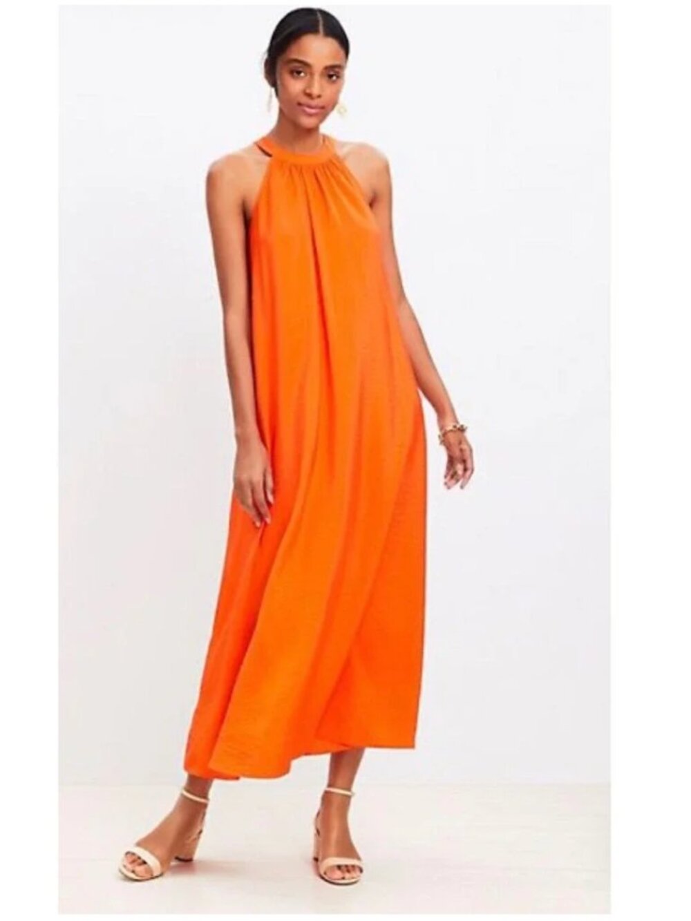 NWOT LOFT Orange beachy maxi dress